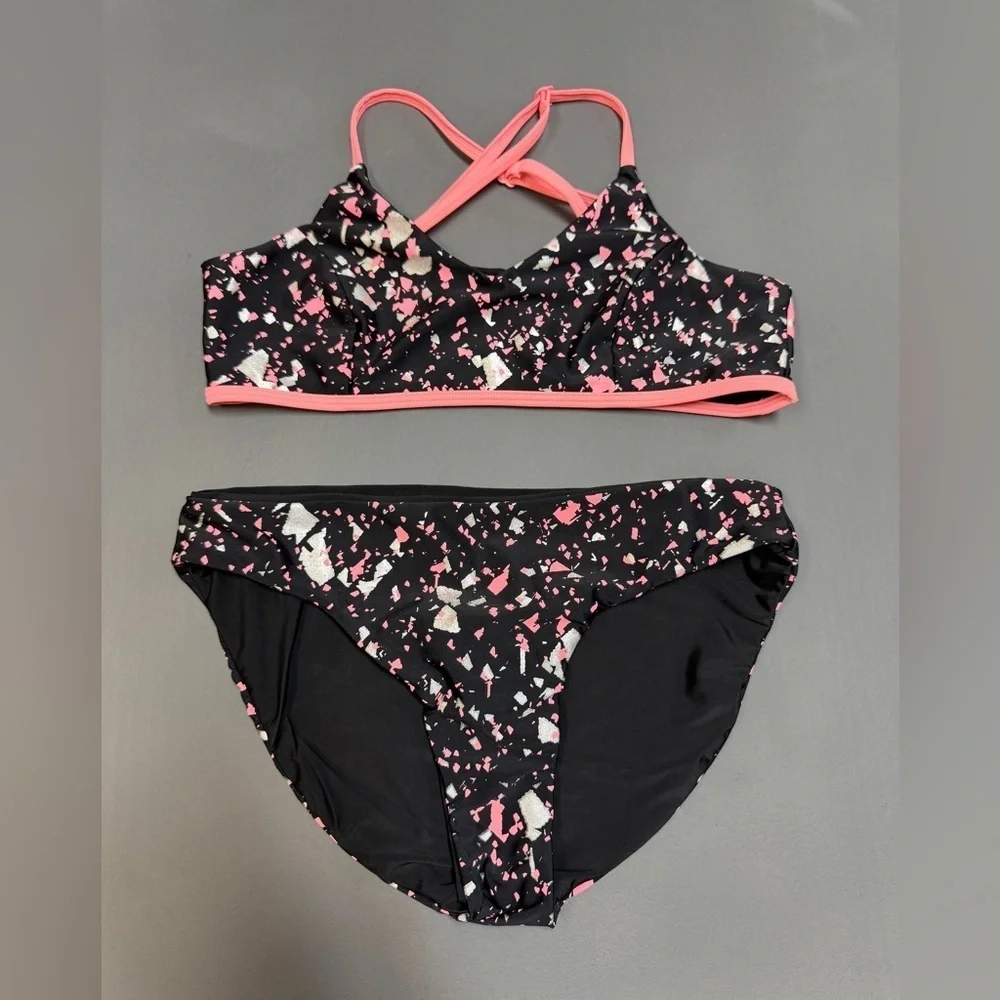 Zella: Girls - Tween - Teen Bikini Set, Black / Pink / Silver, Size 16